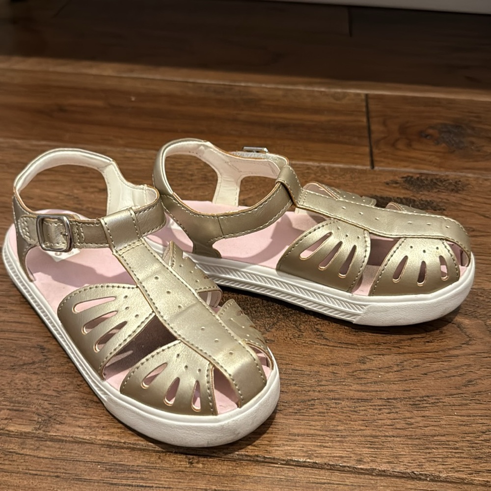 Girls sandals; gold; Keds; size 12M (US); Like new (worn once)